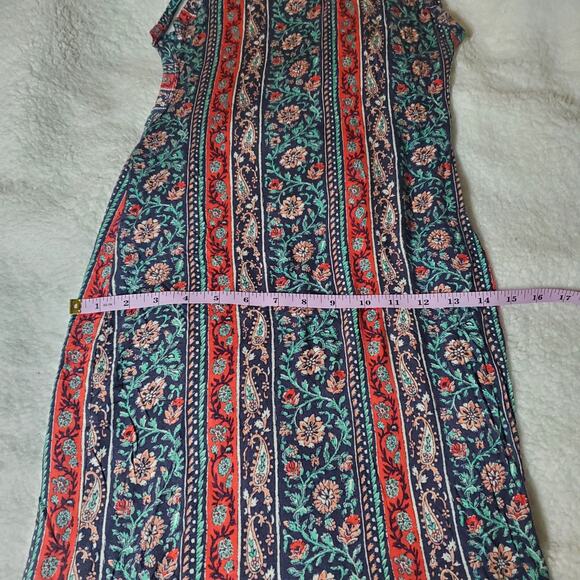 Lulus Kiss the Sky Halter Open Back Midi Dress Women's Size Medium Blue Red - Picture 13 of 15